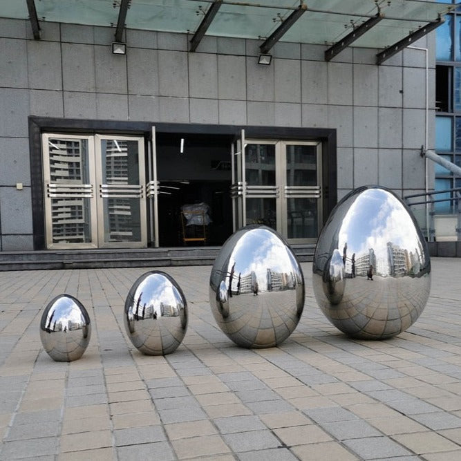 Stainless Steel Oval Egg Sculptures