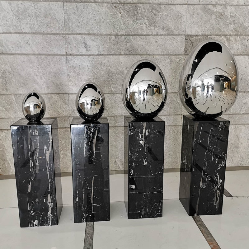 Stainless Steel Oval Egg Sculptures