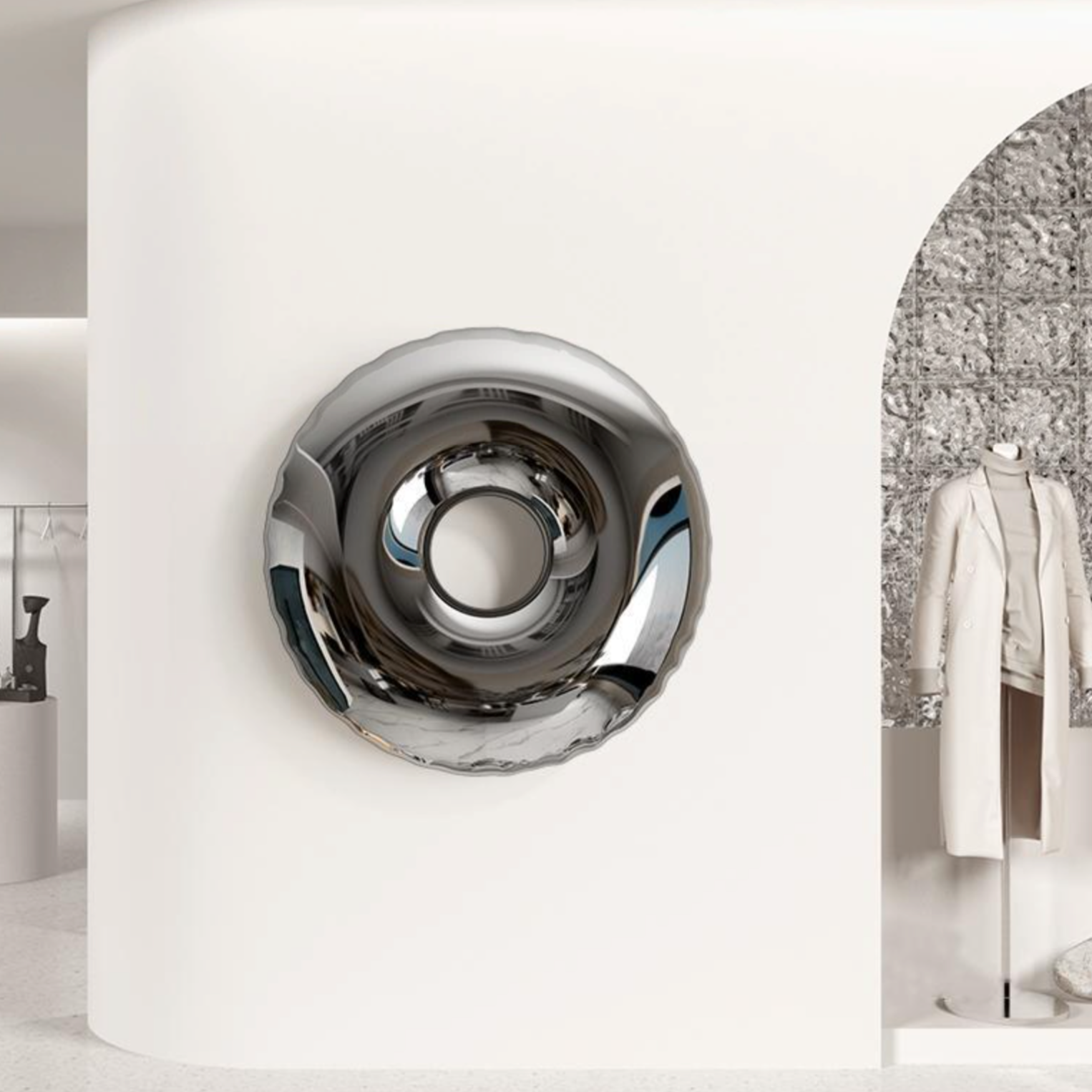 Stainless Steel Doughnut Wall Pendant