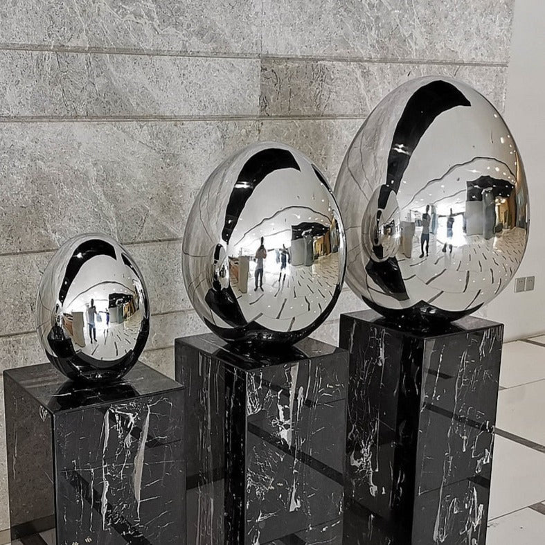 Stainless Steel Oval Egg Sculptures