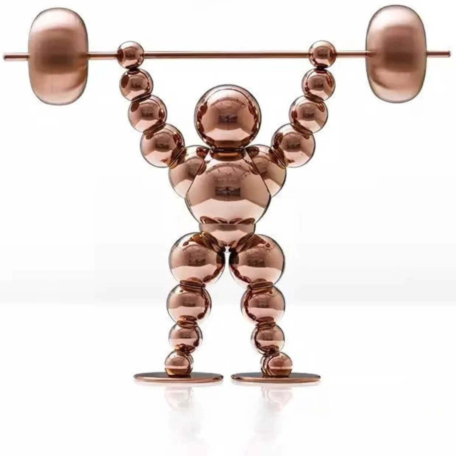 Abstract Weightlifter Stainless Steel Sculptures