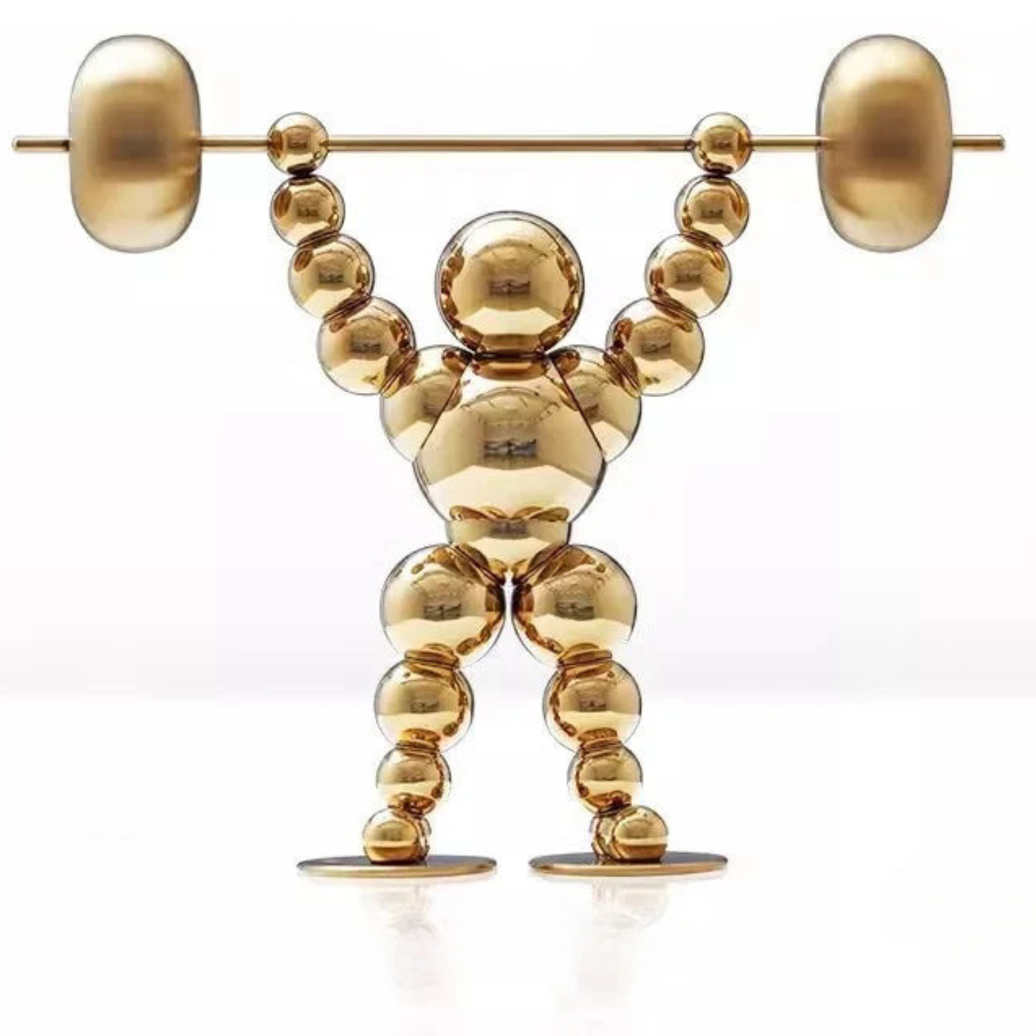 Abstract Weightlifter Stainless Steel Sculptures