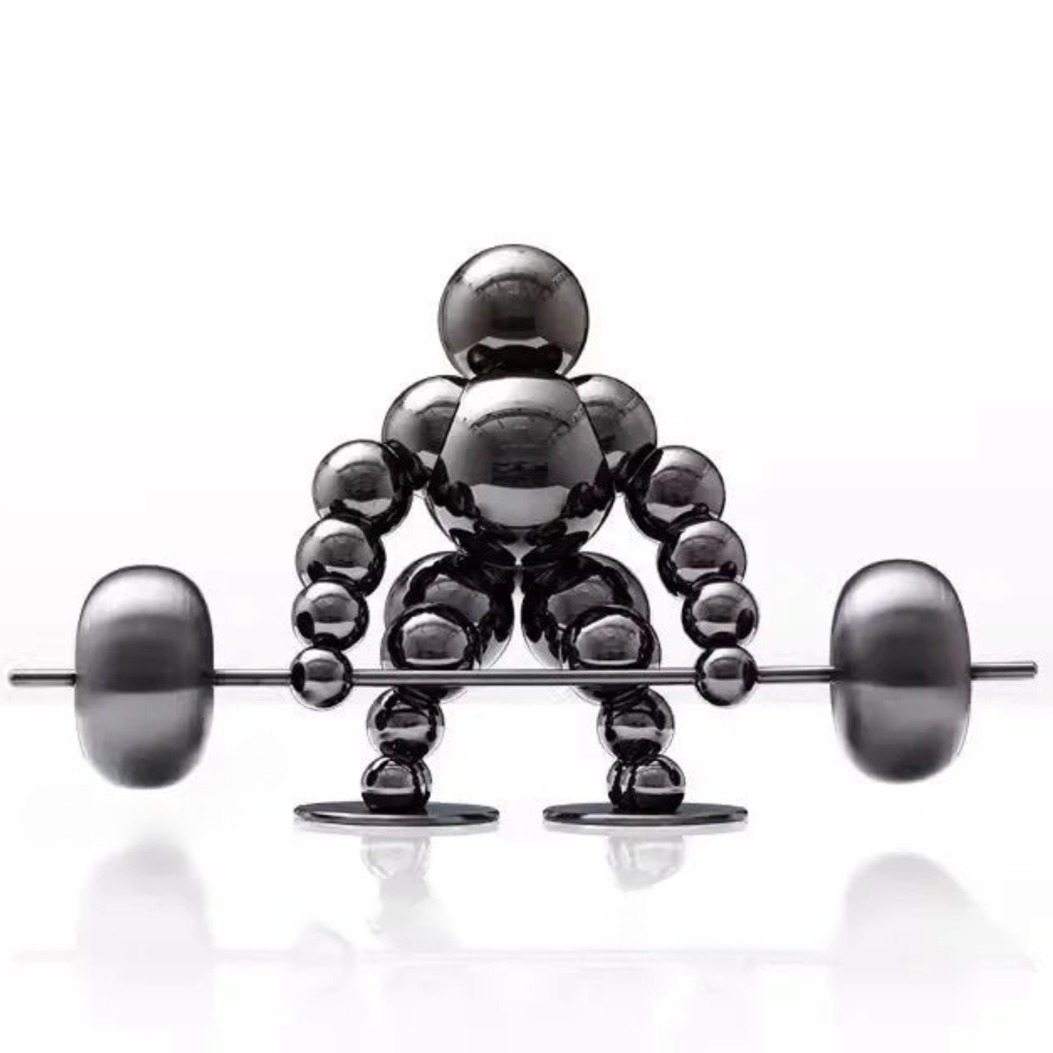 Abstract Weightlifter Stainless Steel Sculptures