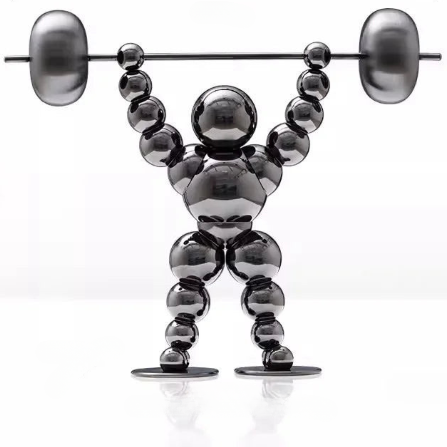 Abstract Weightlifter Stainless Steel Sculptures