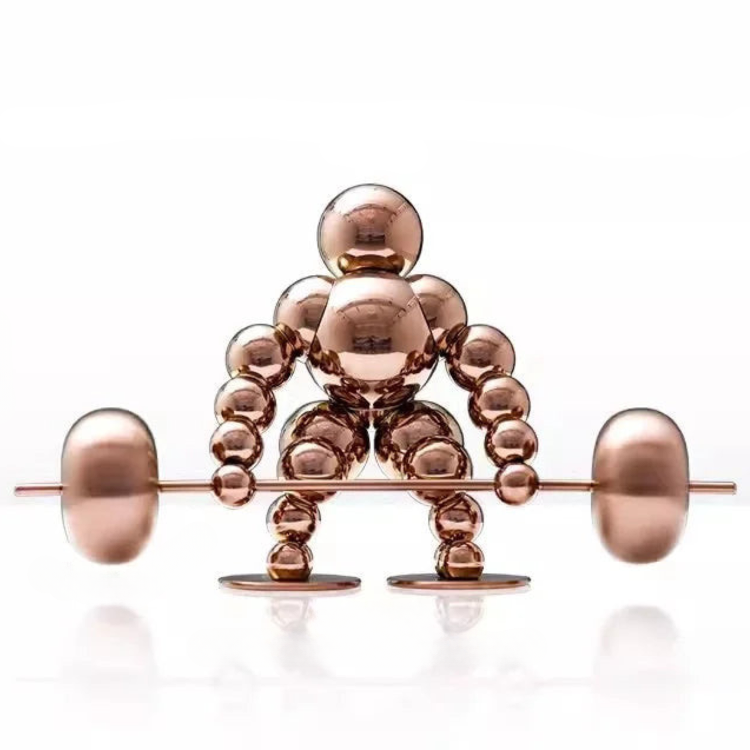 Abstract Weightlifter Stainless Steel Sculptures