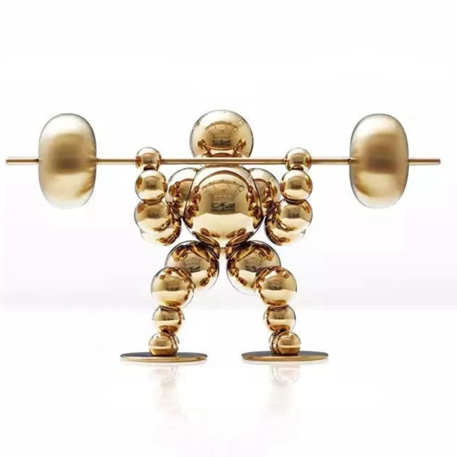 Abstract Weightlifter Stainless Steel Sculptures