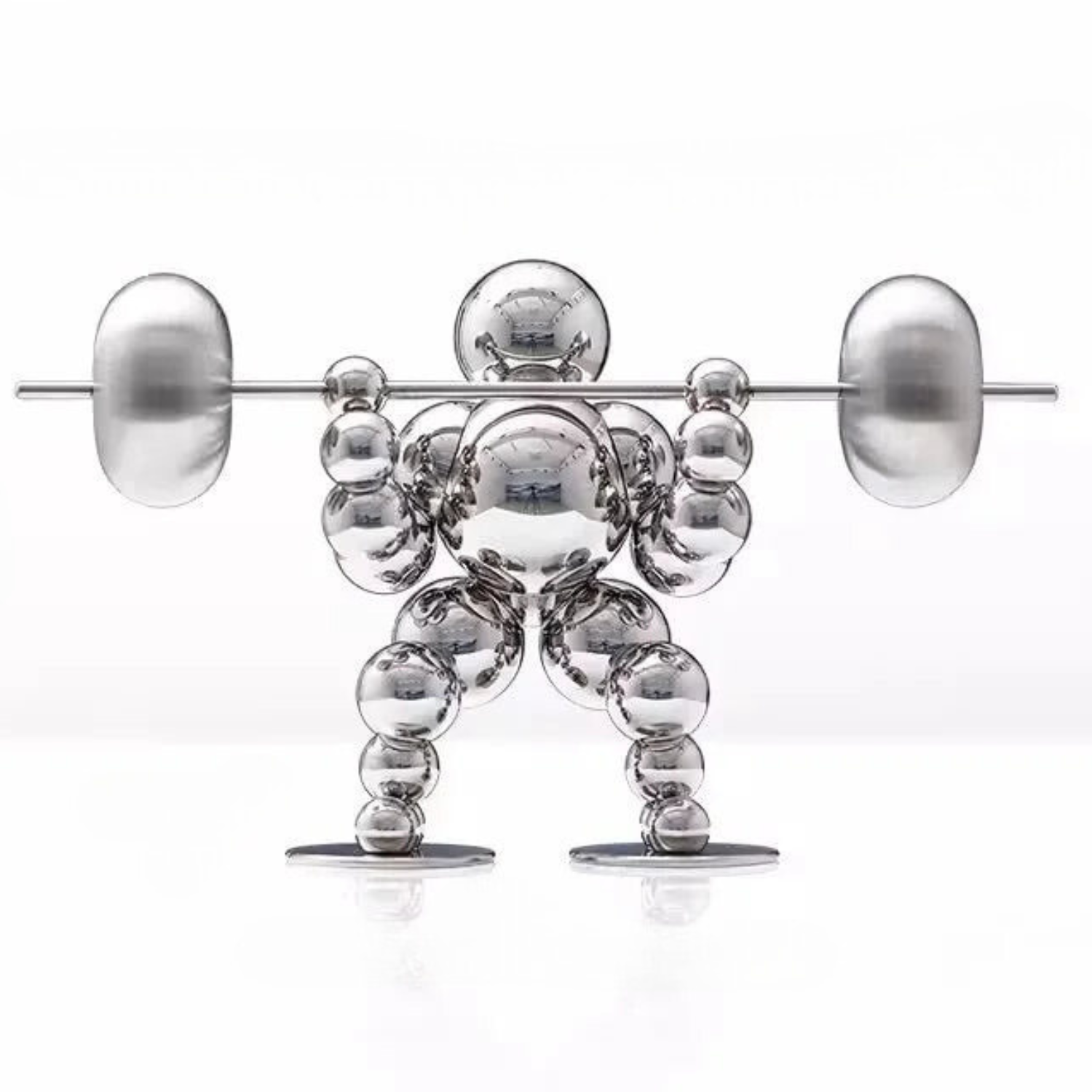 Abstract Weightlifter Stainless Steel Sculptures