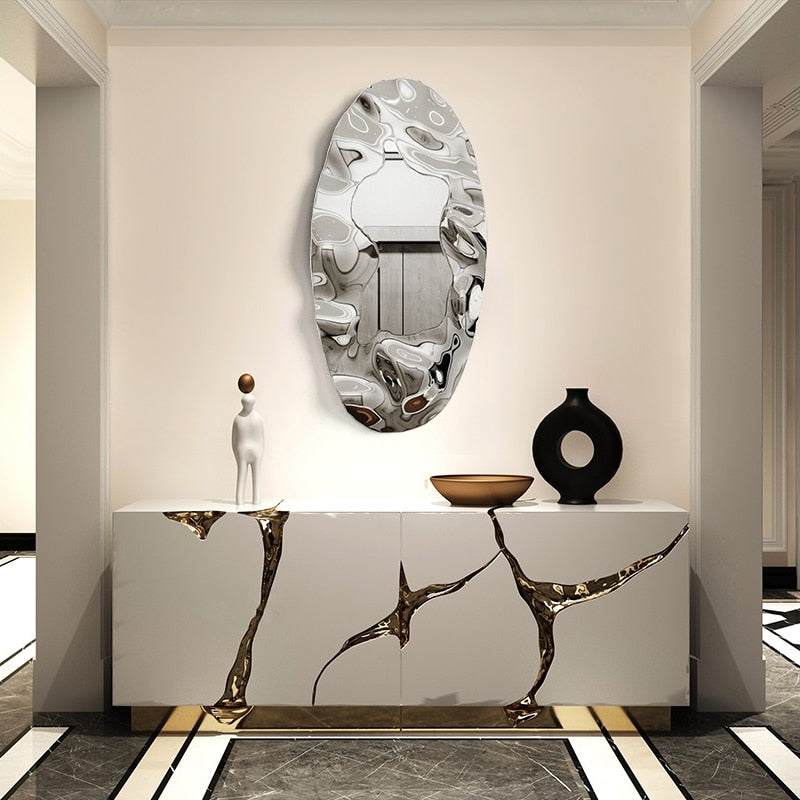 Stainless Steel Oval Mirror