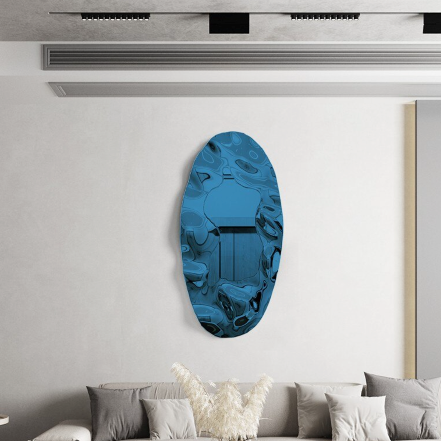 Stainless Steel Oval Mirror
