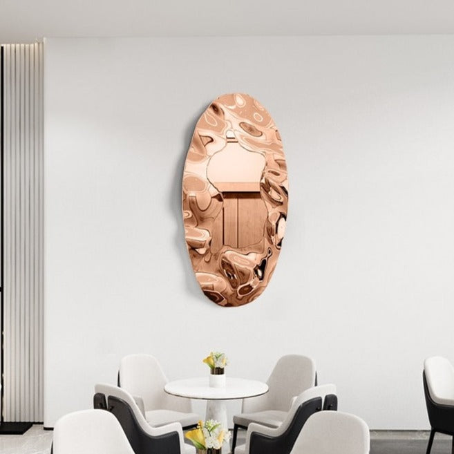 Stainless Steel Oval Mirror