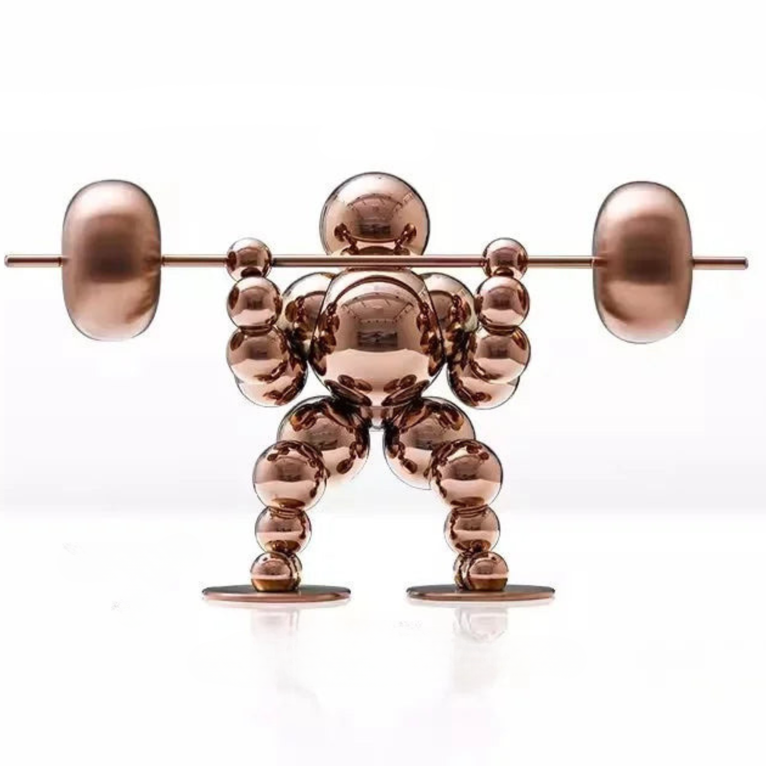 Abstract Weightlifter Stainless Steel Sculptures