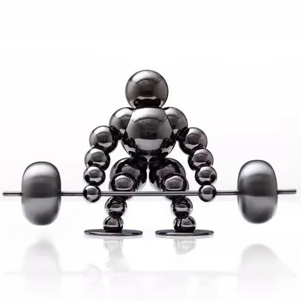Abstract Weightlifter Stainless Steel Sculptures